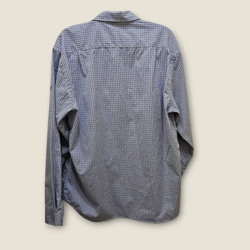 UNTUCKit Mens XLarge Long Sleeve Blue Checkered 100% Cotton‎ Shirt